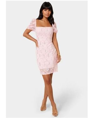 Bebe Lace Slim Dress - White