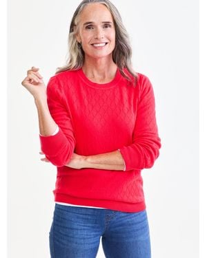Style & Co. Cotton Curved-hem Sweater - Red