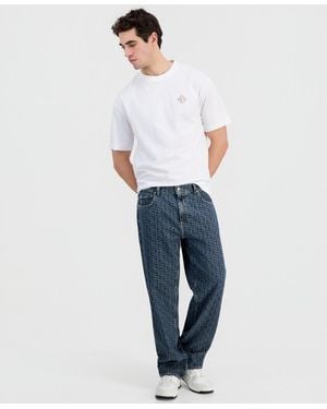 Guess Damon Logo-print Cotton Relaxed Jeans - Blue