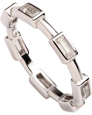 Ralph Lauren Cubic Zirconia Sterling Band Ring - Metallic