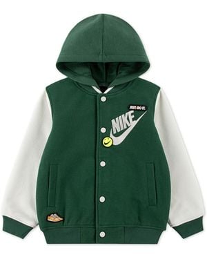 Nike Toddler Boys Hooded Varsity Jacket - Green