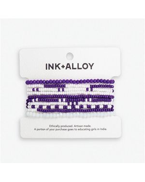 INK+ALLOY Ink + Alloy Sage 10 Stranded Beaded Stackable Stretch Bracelets - White