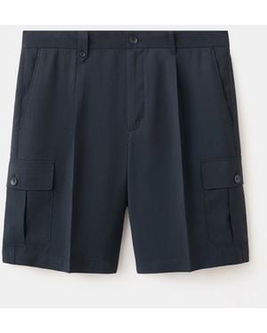 Mango Modal Blend 9.06" Cargo Bermuda Shorts - Blue