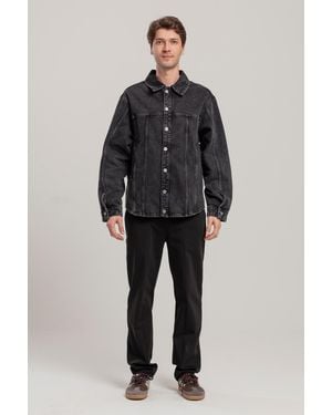 Pcfg Free Heaven Destroyed Denim Jacket - Blue