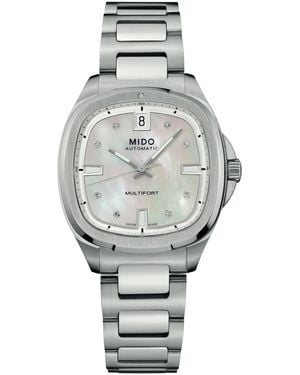 MIDO Swiss Automatic Multifort Tv Mother-of-pearl Water-resistant Stainless Steel Watch - Gray
