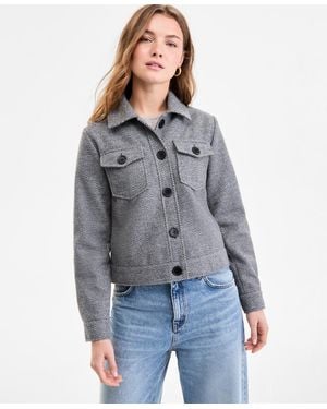 Steve Madden Collared Button-front Jacket - Gray