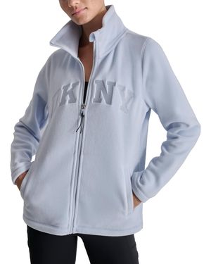 DKNY Sport Tech Fleece Logo Jacket in Black Lyst