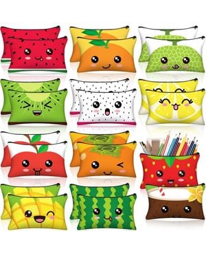Gnuadz Cute Animal Zipper Pencil Case Canvas Pen Bag Organizer - Green