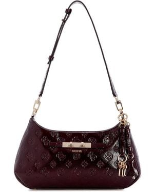 Guess Carmella Medium Shoulder Handbag - Purple