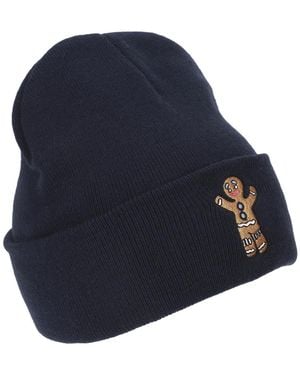 Shrek Gingy Embroidery Acrylic Knit Standard Cuff Beanie - Blue