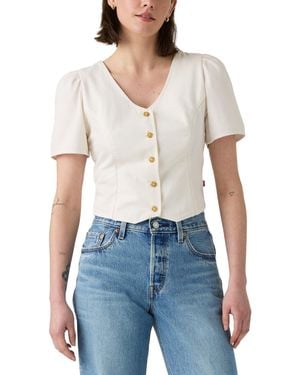 Levi's Moxie Cotton Short-sleeve Denim Blouse - Blue