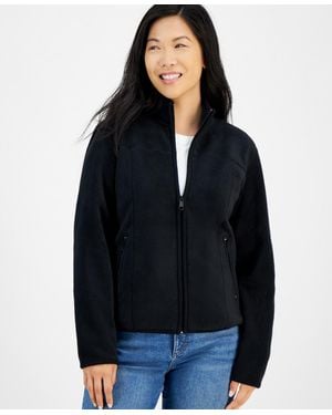 Style & Co. Petite Polar Fleece Zip-front Jacket - Black