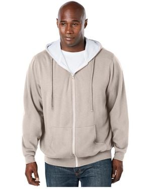 Boulder Creek Big & Tall By Kingsize Full-zip Thermal Hoodie - Natural