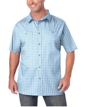 Kingsize Big & Tall Check Short-sleeve Sport Shirt - Blue