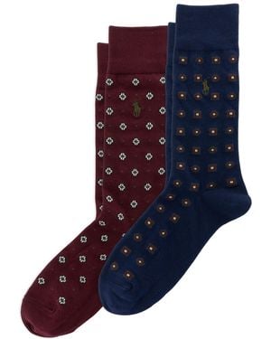 Polo Ralph Lauren Foulard Dress Crew Socks - Blue