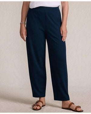 Lands' End Sport Knit High Rise Barrel Ankle Pants - Blue