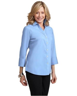 Caldwell Collection Madie 3/4 Sleeve No Iron Blouse - Blue