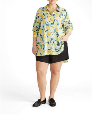 UNIVERSAL STANDARD Plus Size Dawn Linen Hi Low Tunic - Yellow