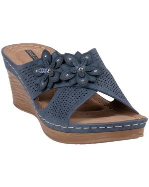 Gc Shoes Temple Espadrille Wedge Sandal - Blue