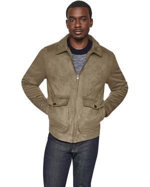 DKNY Suede Zip-front Hipster Jacket - Green