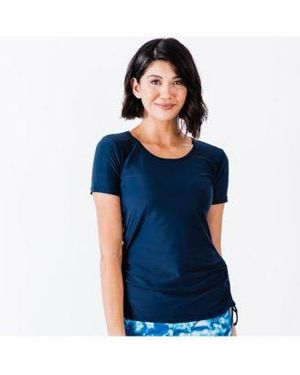 Calypsa Adele Short Sleeved Swim Top Swim Bottoms Bras - Blue