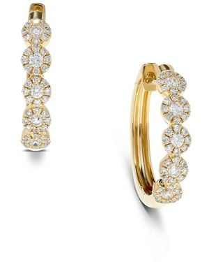 Macy's Round Diamond Hoop Earrings (1/2 Ct. T.w. - Metallic