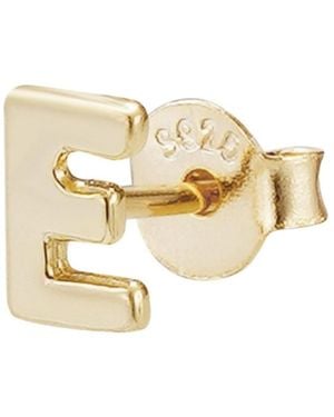 Adornia Fine 14k Gold Vermeil .925 Sterling Silver Single Initial Stud Earring - White