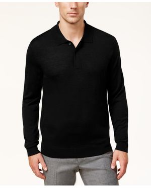 Club Room Merino Wool Blend Polo Sweater - Black