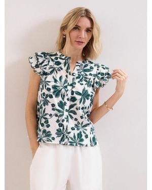 Phase Eight Rena Cotton Blouse - White