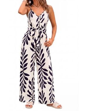 CUPSHE Fascination Tropical Jumpsuit - White