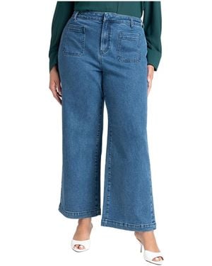 Eloquii Plus Size Petite The Trouser Jean - Blue