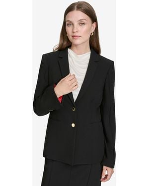Halston Contrast-lined Two-button Blazer - Black