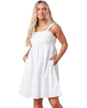 Hope & Henry Organic Sleeveless Seersucker Sundress - White