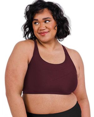Calypsa Plus Size Racerback Swim Bra - Red