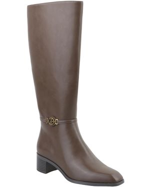 Giani Bernini Shayyla Block Heel Knee Wide Calf High Boots - Brown