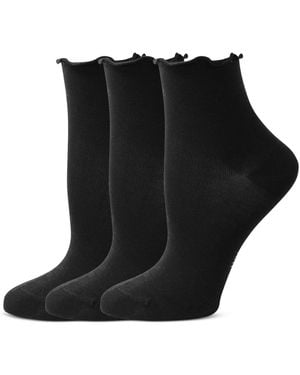 Hue Ruffle Edge Ankle Sock - Black