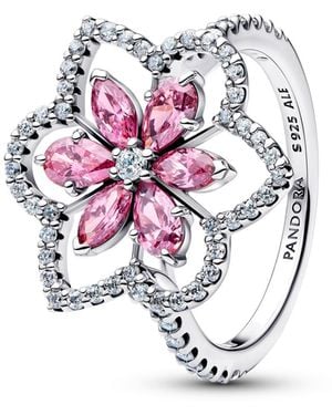 PANDORA Double Flower Cocktail Ring - White