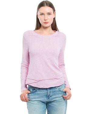 Wilt Long Sleeve Mock Layer Tee - Red