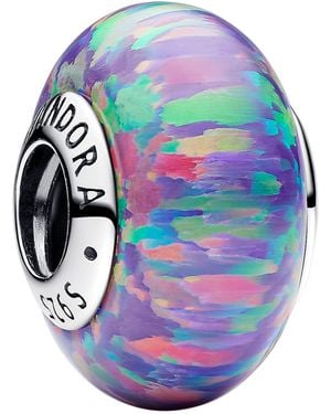 PANDORA Sterling Opalescent Purple Charm - Gray