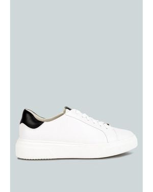 Rag & Co Schick Lace Up Leather Sneakers - Black