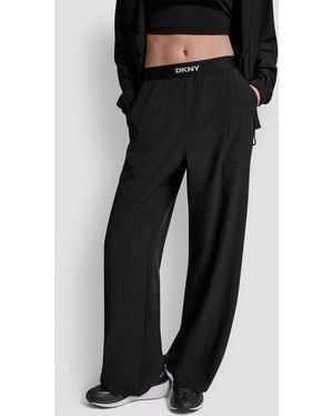 DKNY High-rise Modified Wide-leg Pants - Black