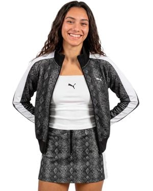 PUMA T7 Snake Aop Mock-neck Track Jacket - Gray