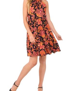 Cece Tiered Halter Neck Dress - Orange