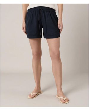 Pact Organic Cotton Coastal Double Gauze Curved Hem Short - Blue