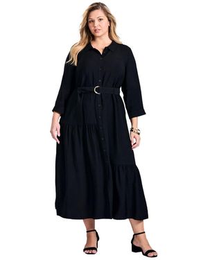 Avenue Flora Belted Shirtdress - Blue