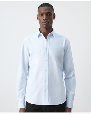Mango Button-down Long-sleeve Cotton Oxford Shirt - Blue