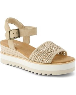 TOMS Diana Platform Wedge Sandals - Metallic