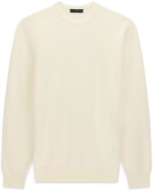 Guess Nestor Allover Tonal Monogram Long-sleeve Crewneck Sweater - Natural