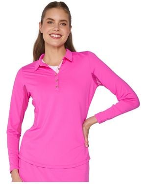 G Lifestyle Clothing G Lifestyle Long Sleeve Polo - Pink