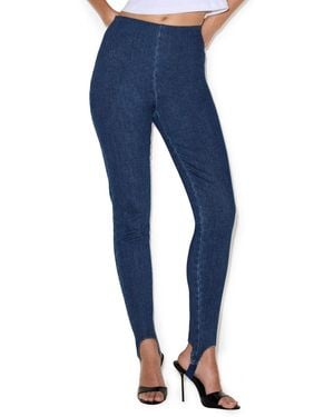 Steve Madden Rockaway High-waist Skinny Stirrup Denim leggings - Blue